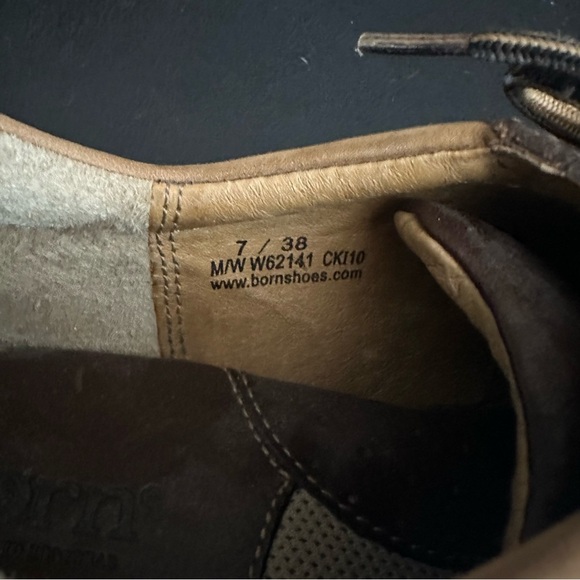 BORN Women's Tan Brown Size US 7 EU 38 Lace Up Leather Bowling Style Shoes - Picture 10 of 11